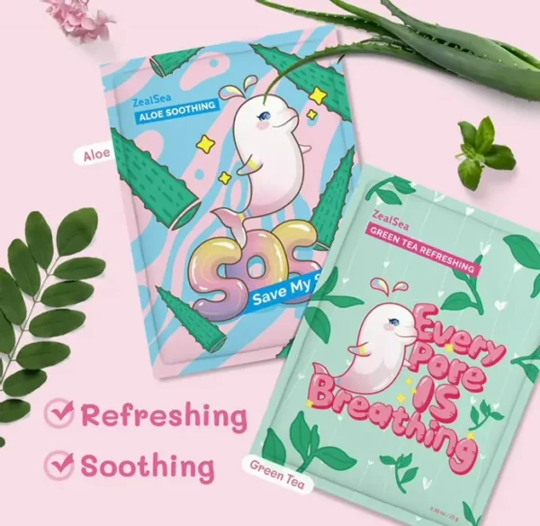 ZealSea's Sheet Mask: Hydrate and Sooth Faces Bundle of 7