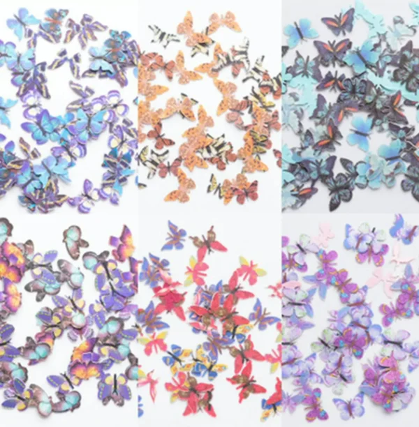 Butterfly 3D Nail Decals Set - 100 Pcs