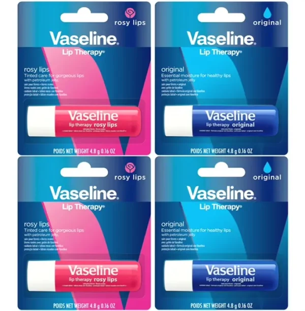 Vaseline Lip Therapy Set – Classic + Rosy Moisturizing Lip Care, 0.16 Oz Each
