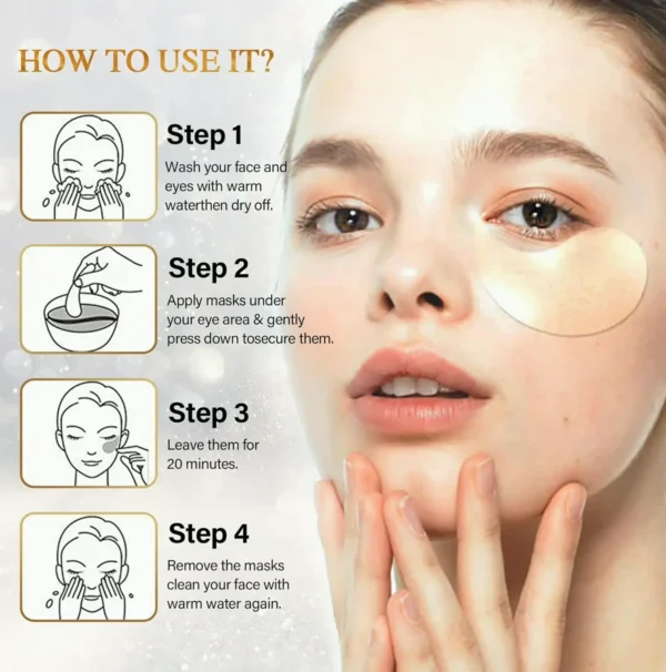 24K Gold Under Eye Mask for Puffiness