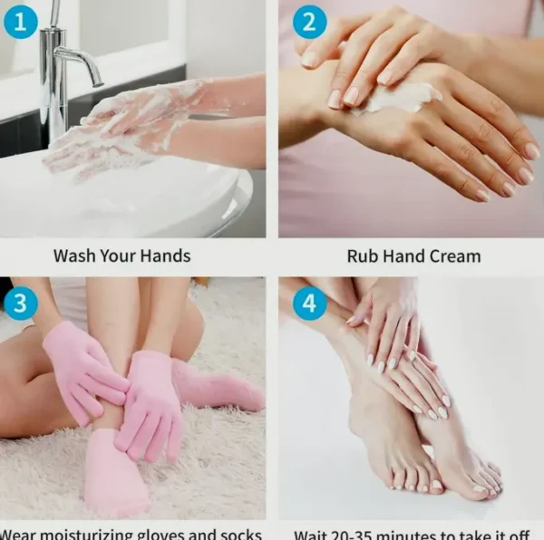4PCS Spa Hydrating Gloves and Socks for Hand Treatment