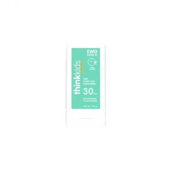 Thinkfreely Kids SPF 30 Mineral Sunscreen Stick, 0.64 Oz, Water Resistant Reef Safe