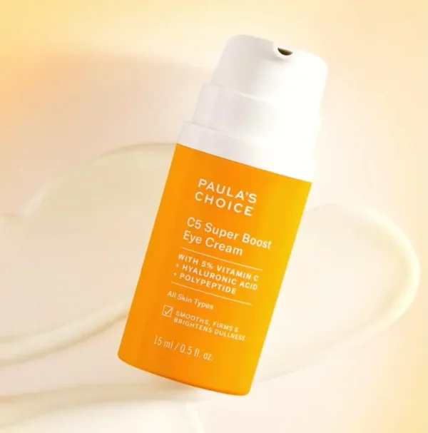 Paula's Selection C-5 Super Enhance Eye Cream with Vit C, Hyaluronic Acid & Peptides, for Puffy Eyes, Dark Circles, Fine Lines & Crow's Feet, 0.5 Fl Oz