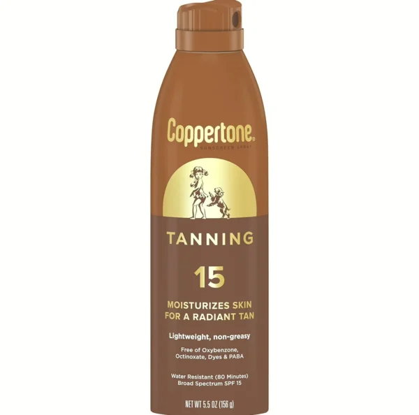 Suntan Spray SPF 15, Water-Resistant, 5.5oz, Set of 3