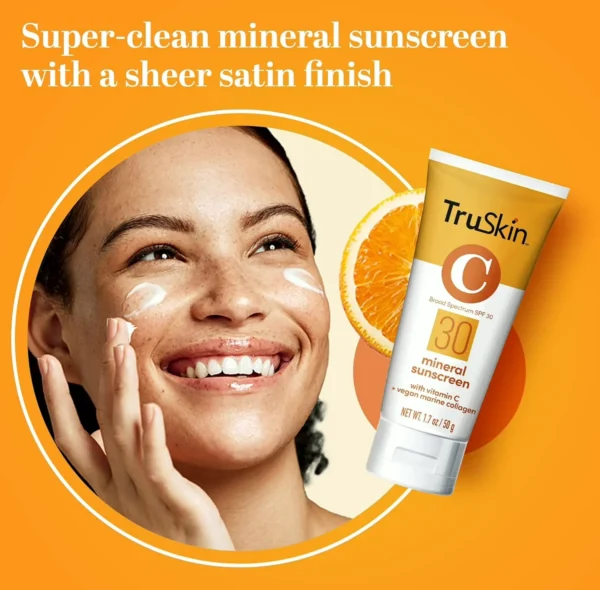 TrueSkin Mineral Facial Sunscreen SPF 30 - Vegan, Featherweight, 1.7 fl oz