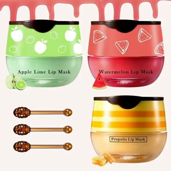 3PCS Bee Lip Balm Honey Jar Flavor