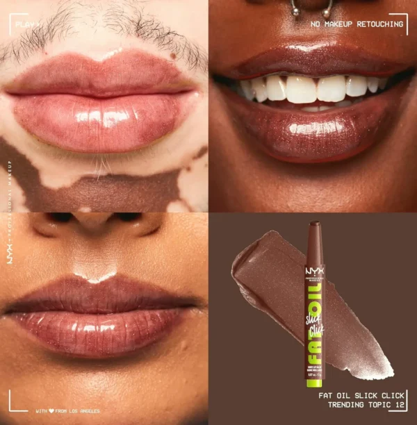 NYX Fat Oil Lip Slick Apply, Featherweight, Pigmented Vegan Balm