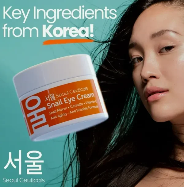 SeoulCeuticals' Korean Snail Eye Cream - 97.5% Snail Mucin Formula 0.5 oz