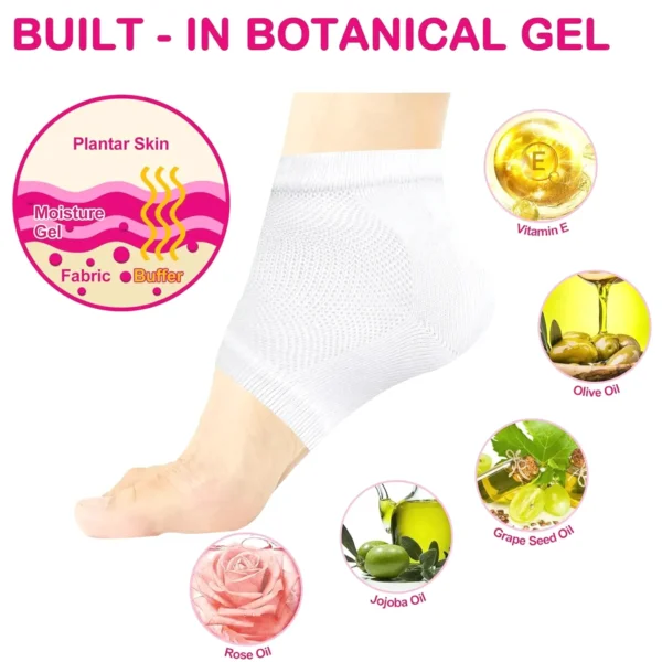 Moisturizing Healing Foot Wraps - 3 Pairs Open-Toe Spa Wraps for Cracked Heels