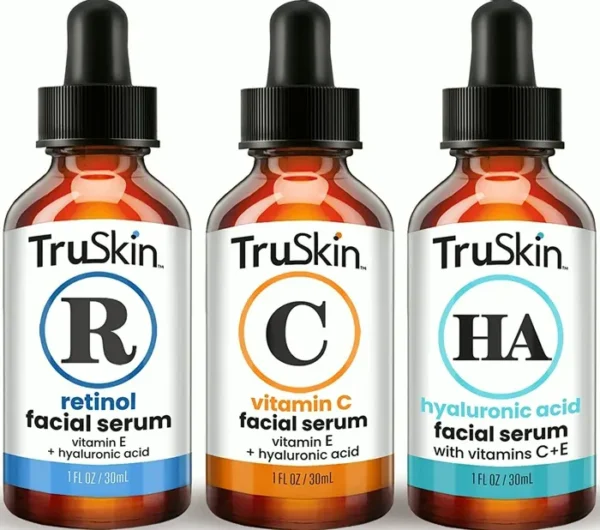 TruSkin Face Serum Set – Hyaluron Acidic, Vitamin C & Retinol Serum