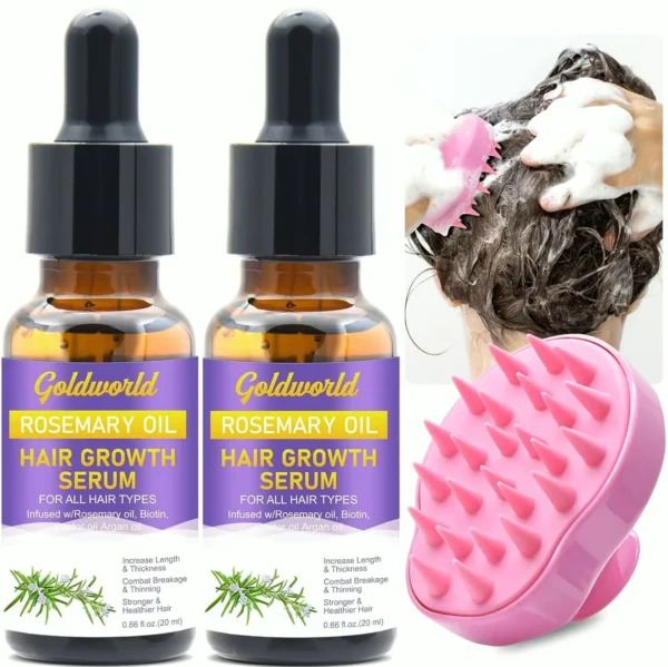 Herbal Serum for Scalp Growth - Dual Pack + Scalp Massager