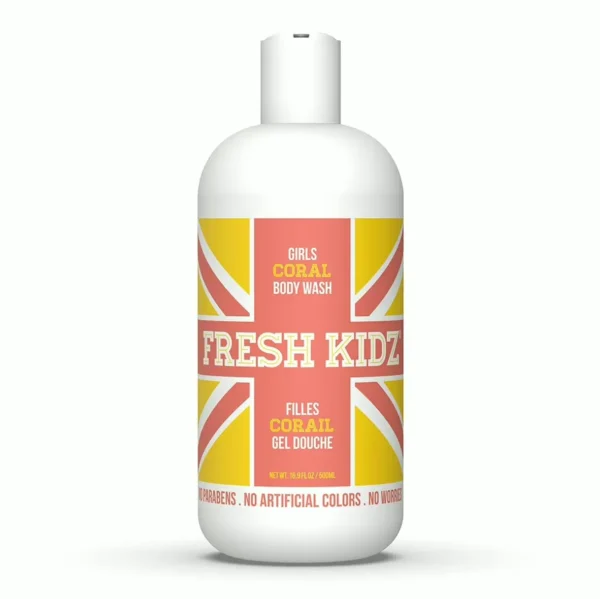Pure Kidz Shower Wash for Children & Teens - Gentle Cleanser - Females "Coral", 16.9 Fluid Ounces