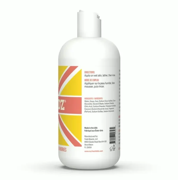 Pure Kidz Shower Wash for Children & Teens - Gentle Cleanser - Females "Coral", 16.9 Fluid Ounces