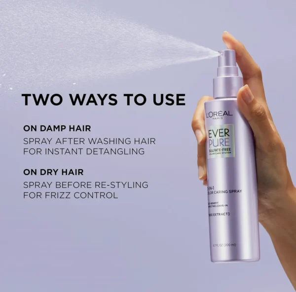 L’Oréal Paris Sulfate-Free Moisture 21-in-One Leave-In Conditioner for Dry Hair, EverPure Collection, 6.8 fl oz (Packaging Varies)