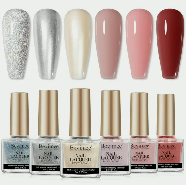 Quick Dry Nail Kit - Multi-Colored Silver Varnish