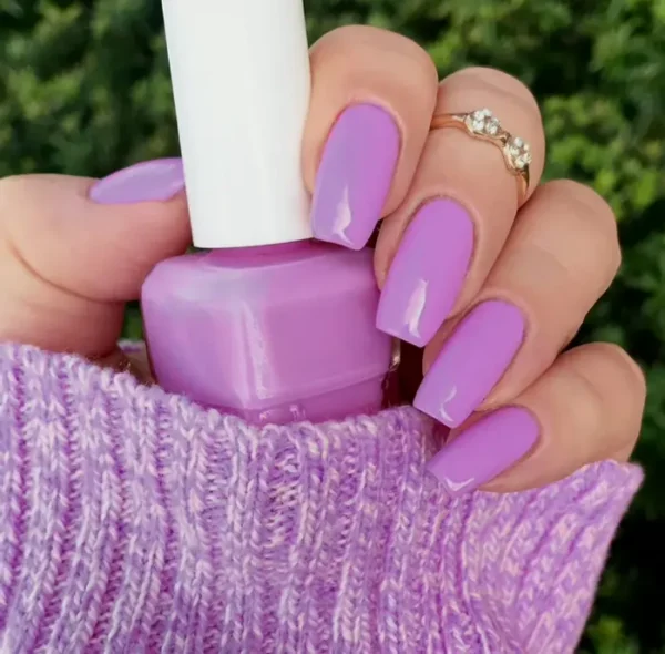 24Pcs Violet Stick-On Acrylic Glossy Tall Square Design