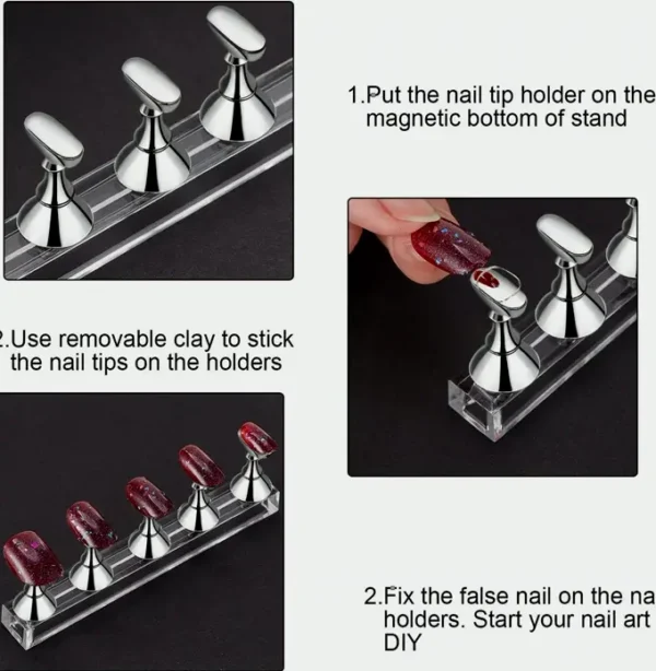 Blulu Duo Set Magnetic Nail Practice Stand
