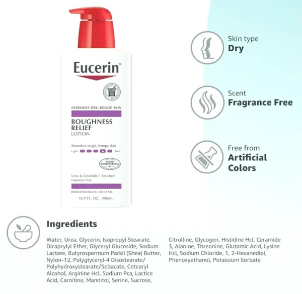 Eucerina Rough Relief Body Lotion, Unscented, 16.9 Fluid Ounces