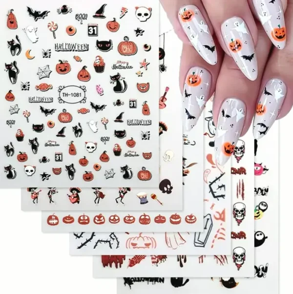 Halloween Luminous Nail Art Decals Set