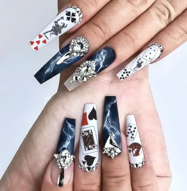 EBANKU 10 Pieces Poker Nail Design Decals