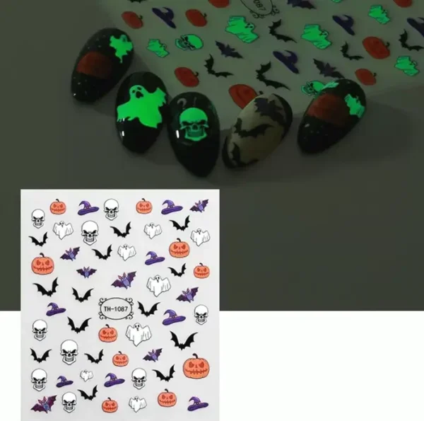 Halloween Luminous Nail Art Decals Set