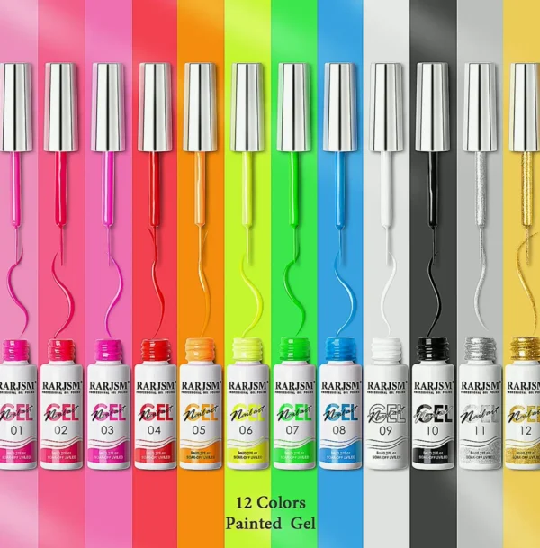 Twelve Color Art Kit - Yellow, Silver Manicure Tools