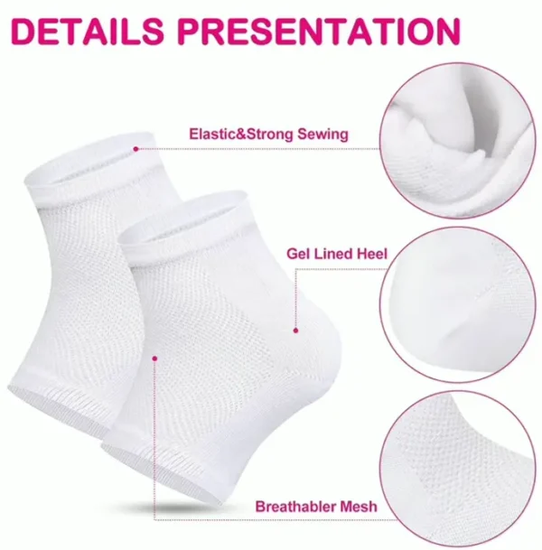 Moisturizing Healing Foot Wraps - 3 Pairs Open-Toe Spa Wraps for Cracked Heels
