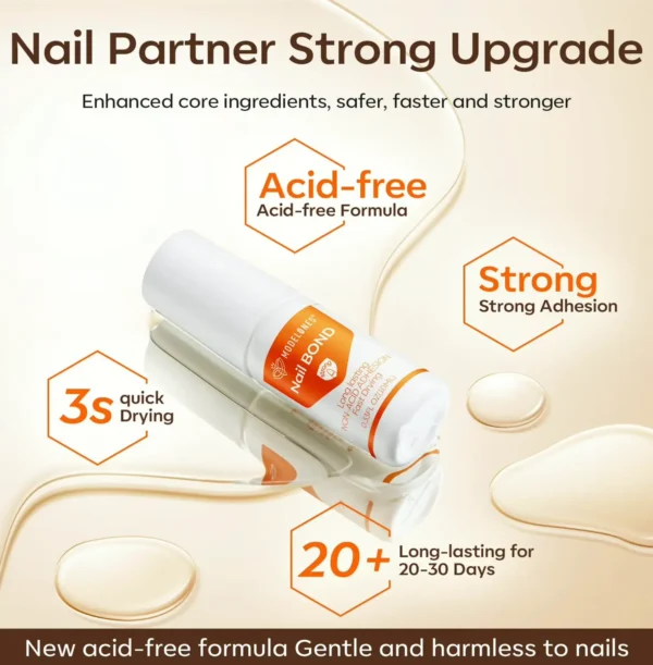 Modellones Nail Glue for Press Ons, 10 ML Durable Gel