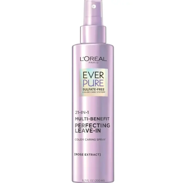 L’Oréal Paris Sulfate-Free Moisture 21-in-One Leave-In Conditioner for Dry Hair, EverPure Collection, 6.8 fl oz (Packaging Varies)