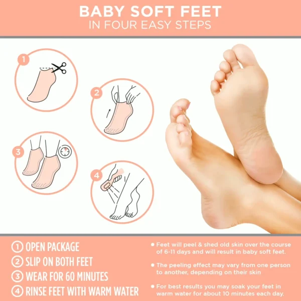 Footcare Peel Treatment - 2 pairs, Peach Scent