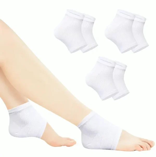 Moisturizing Healing Foot Wraps - 3 Pairs Open-Toe Spa Wraps for Cracked Heels