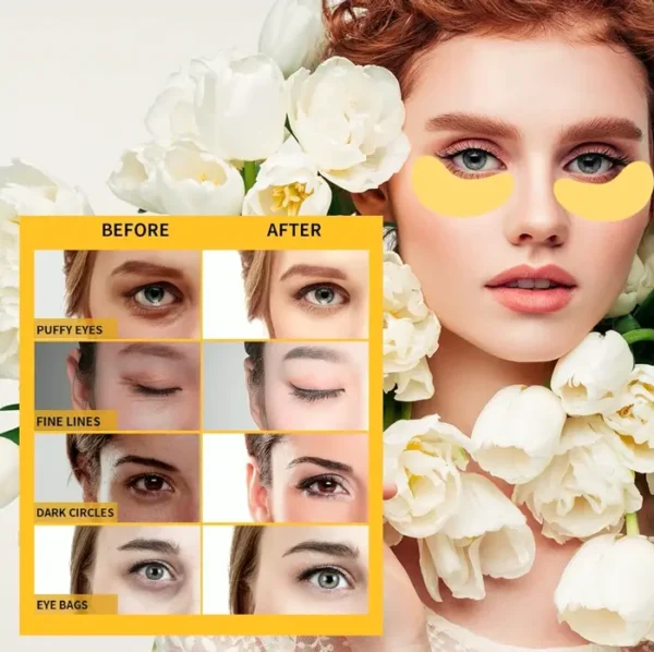 Under Eye Patches for Puffy Eyes Care, 30 Pairs 24K Gel Pads
