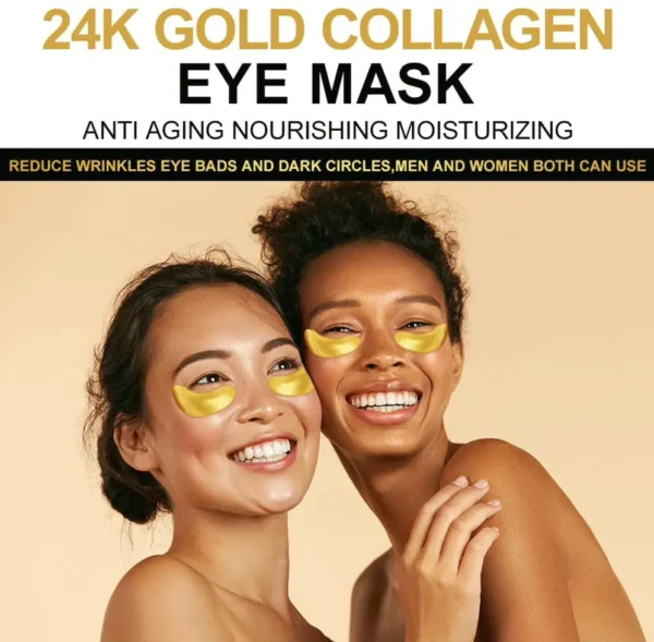 Under Patches (20 Pairs) - Gold Eye Treatment with Amino Acids & Protein, Eye Care for Aging, Puffy Eyes & Dark Circles, Skincare Therapy for Males & Women