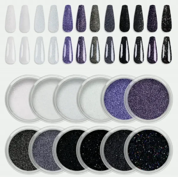 Laza's 12 Colors Nail Glitter Dust Set