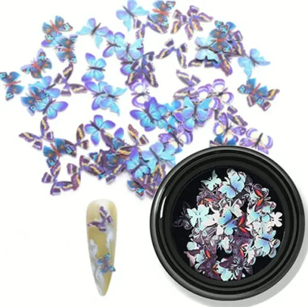 Butterfly 3D Nail Decals Set - 100 Pcs