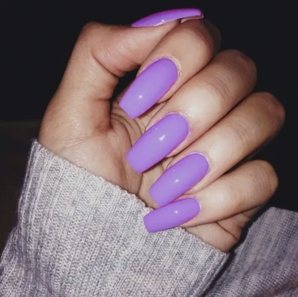 24Pcs Violet Stick-On Acrylic Glossy Tall Square Design