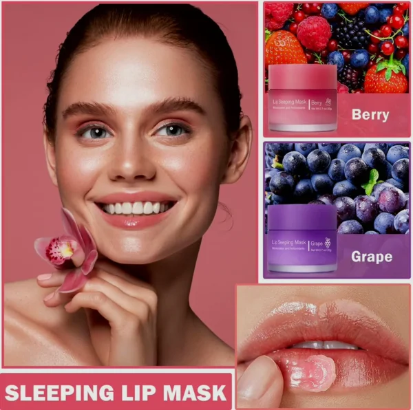 2Pcs Overnight Lip Mask Set with Applicator (Berry + Grape)