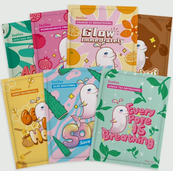 ZealSea's Sheet Mask: Hydrate and Sooth Faces Bundle of 7