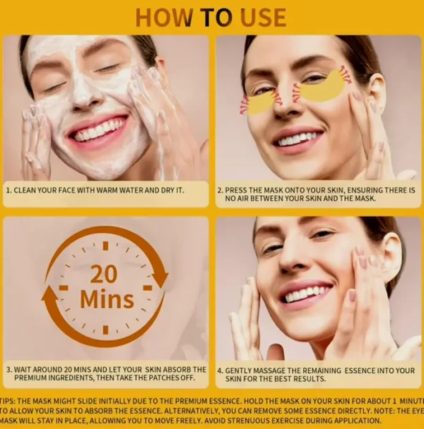Under Eye Patches for Puffy Eyes Care, 30 Pairs 24K Gel Pads