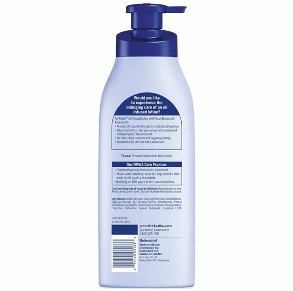 NIVEA Peach Avocado Oil Body Lotion, 16.9 Oz