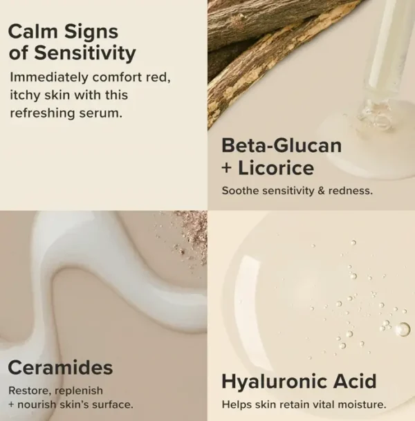Soothing Serum for Sensitive Skin, Moisture with HA, 1 Fl Oz