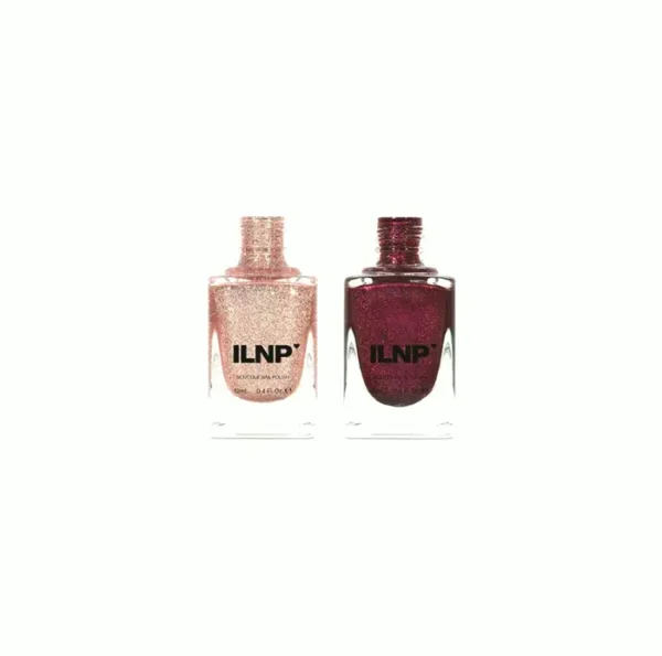 Shiny Rose-Gold & Deep Raspberry Holographic Set