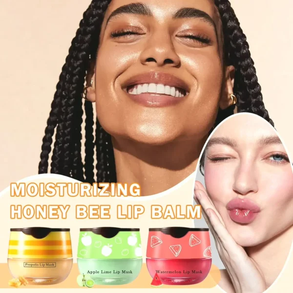 3PCS Bee Lip Balm Honey Jar Flavor
