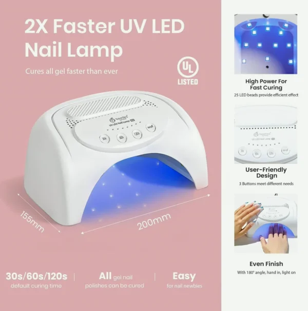 Nail Gel Set featuring UV Lamp, featuring 6 Colors of Gel Polish