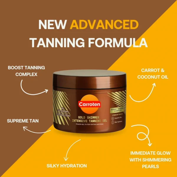 Carroten Gold Glitter Tanning Gel 5 oz