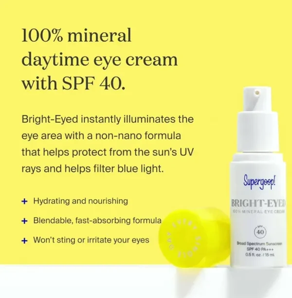 Super-bright Zinc Eye Cream, 0.5 fl oz Sunblock 40