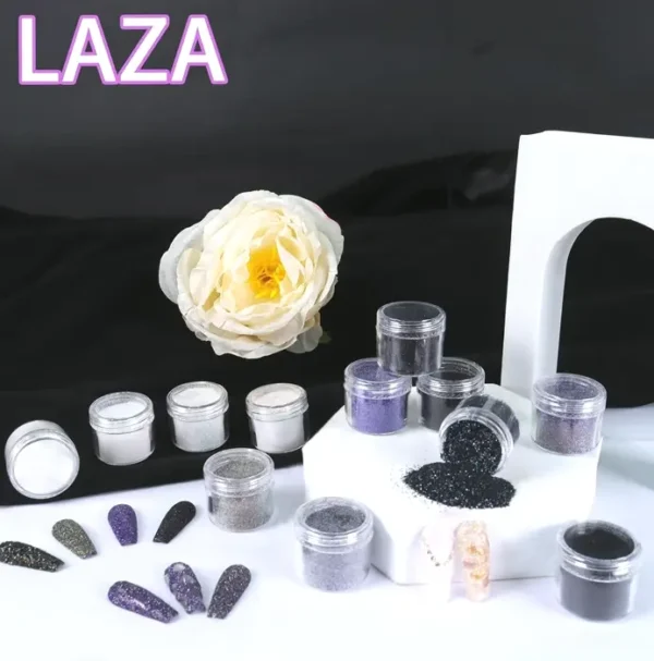 Laza's 12 Colors Nail Glitter Dust Set