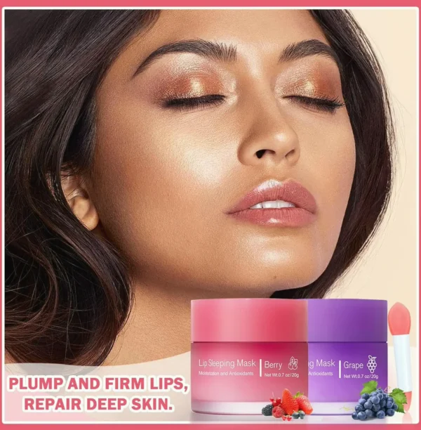 2Pcs Overnight Lip Mask Set with Applicator (Berry + Grape)